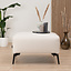 Stoff Hocker Vegas rechteckig off white