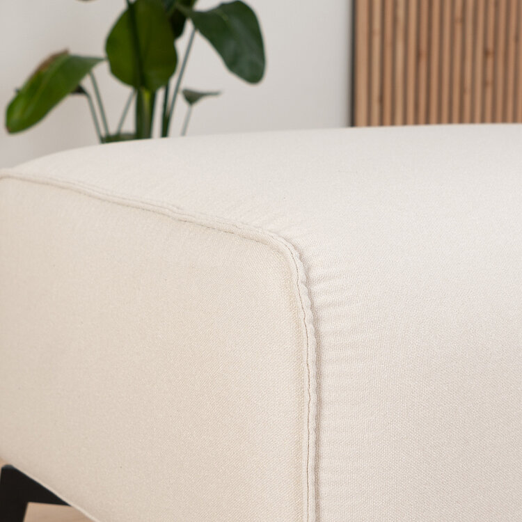 Stoff Hocker Vegas rechteckig off white