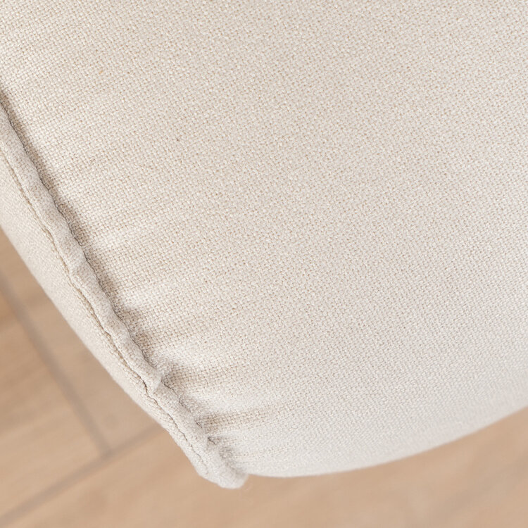 Stoff Hocker Vegas rechteckig off white