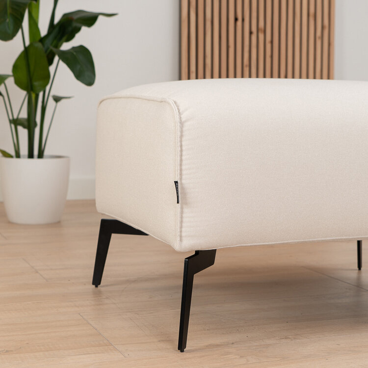 Stoff Hocker Vegas rechteckig off white