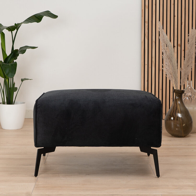 Stoff Hocker Vegas rechteckig schwarz