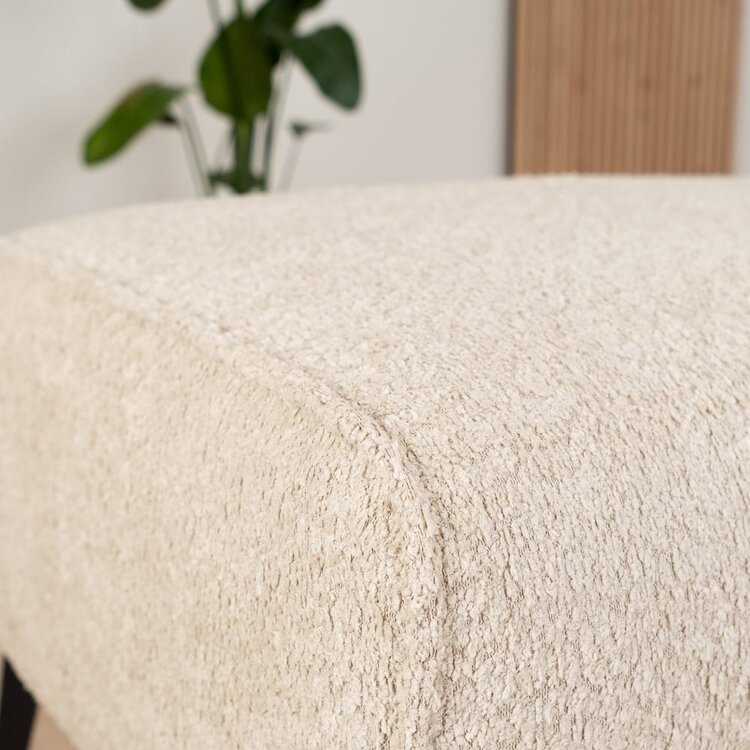 Bouclé Hocker Vegas rechteckig taupe