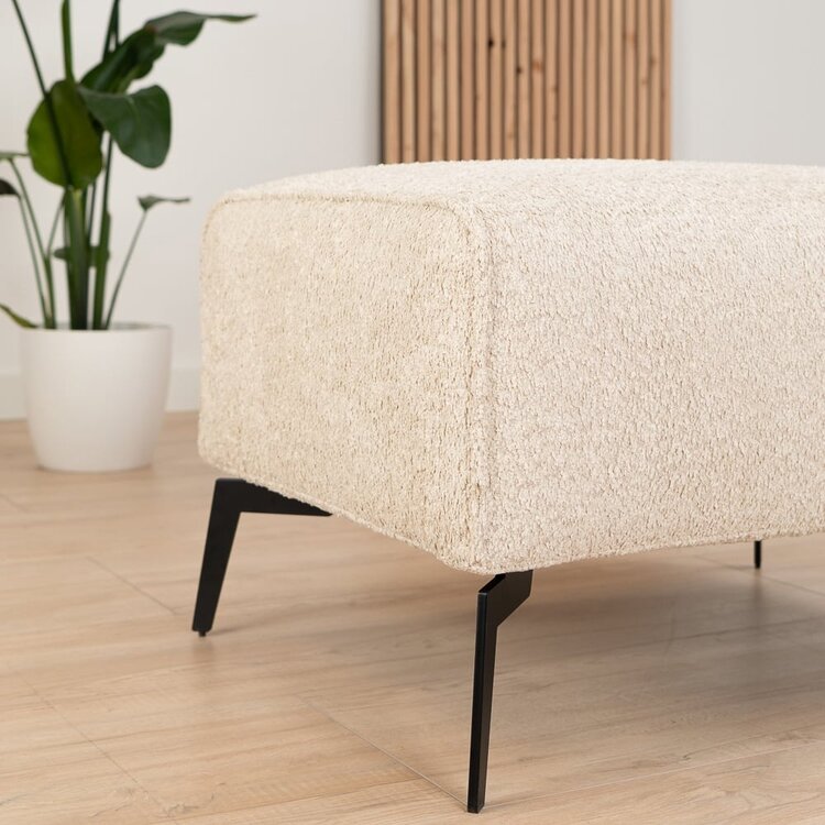 Bouclé Hocker Vegas rechteckig taupe