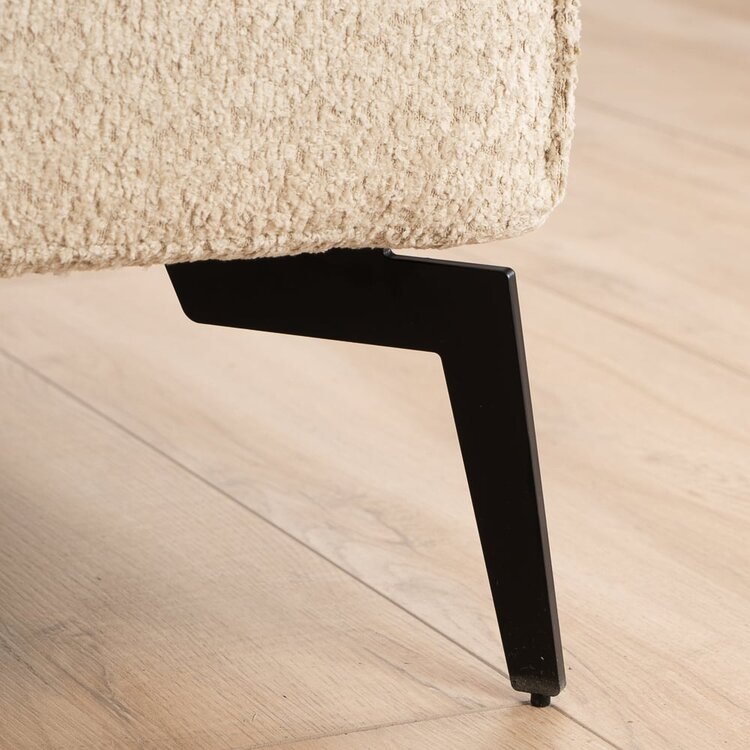 Bouclé Hocker Vegas rechteckig taupe