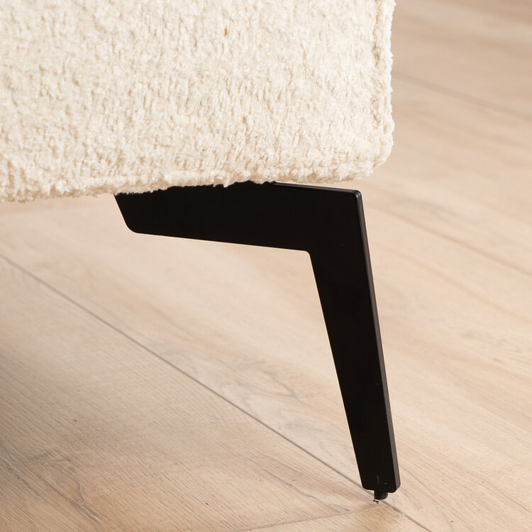 Bouclé Hocker Vegas rechteckig weiß