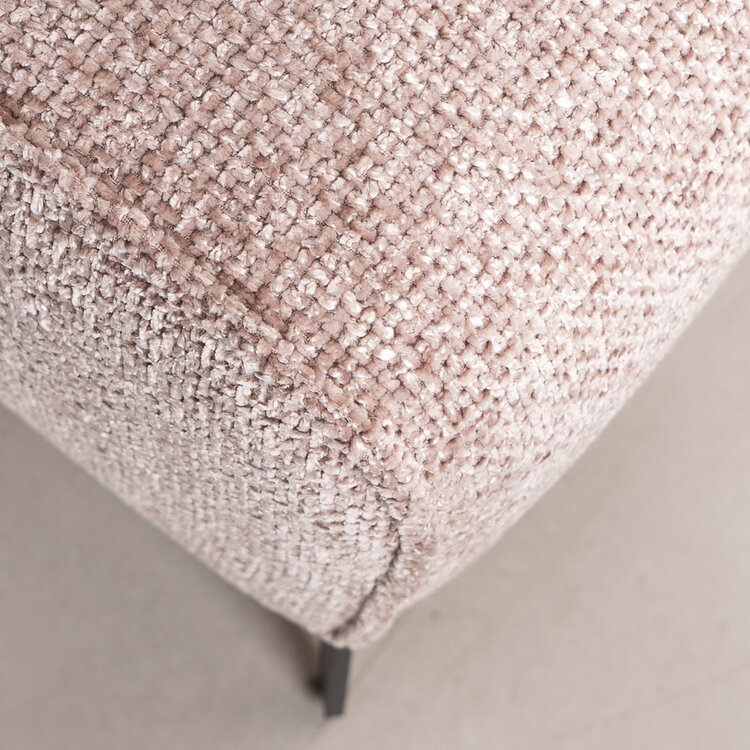 Chenille Hocker Vegas rechteckig rosa