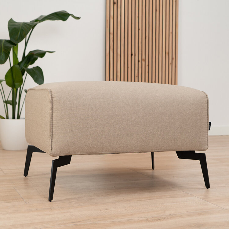 Stoff Hocker Vegas rechteckig taupe