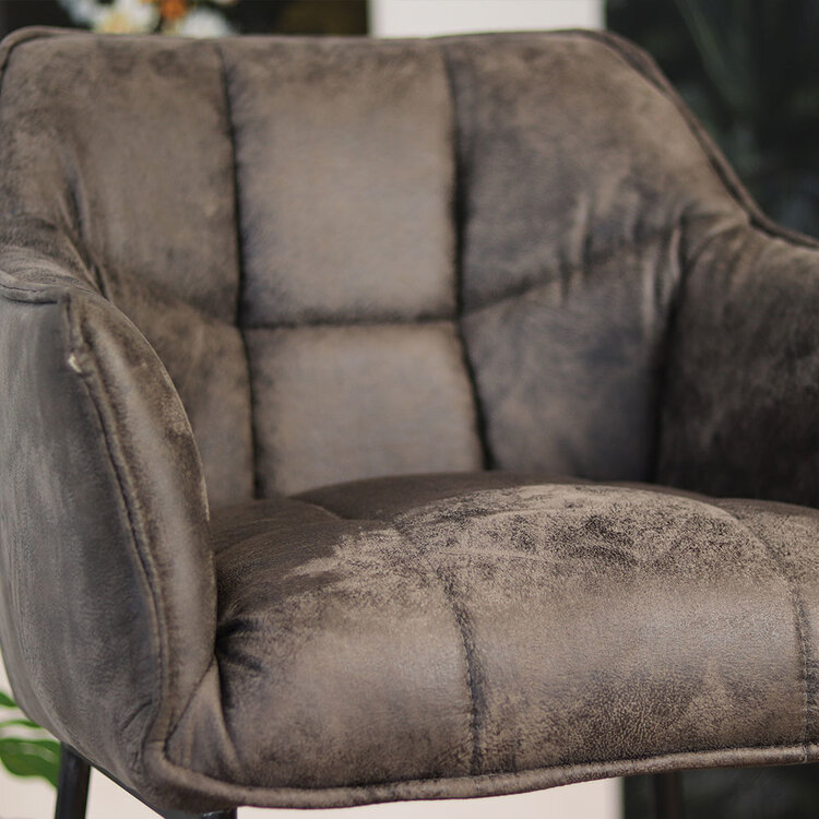 Barhocker Aaron Microfaser mit Armlehne anthrazit 82cm