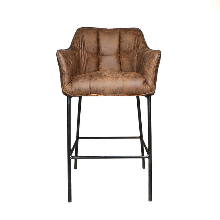 Barhocker Aaron Microfaser mit Armlehne cognac 82cm
