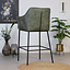 Barhocker Aaron Microfaser mit Armlehne olivgrün 82cm