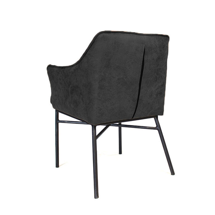 Esszimmerstuhl Microfaser Aaron mit Armlehne anthrazit