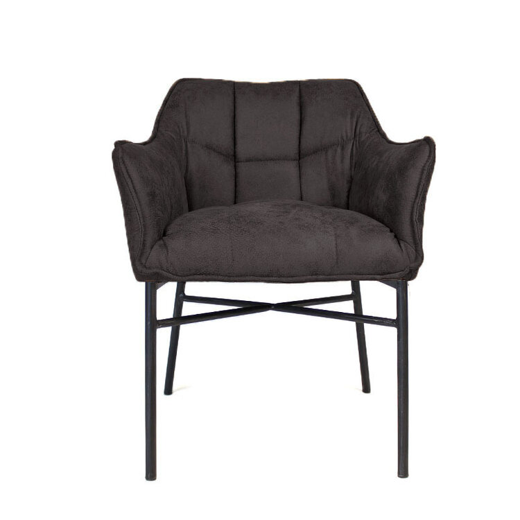 Esszimmerstuhl Microfaser Aaron mit Armlehne anthrazit