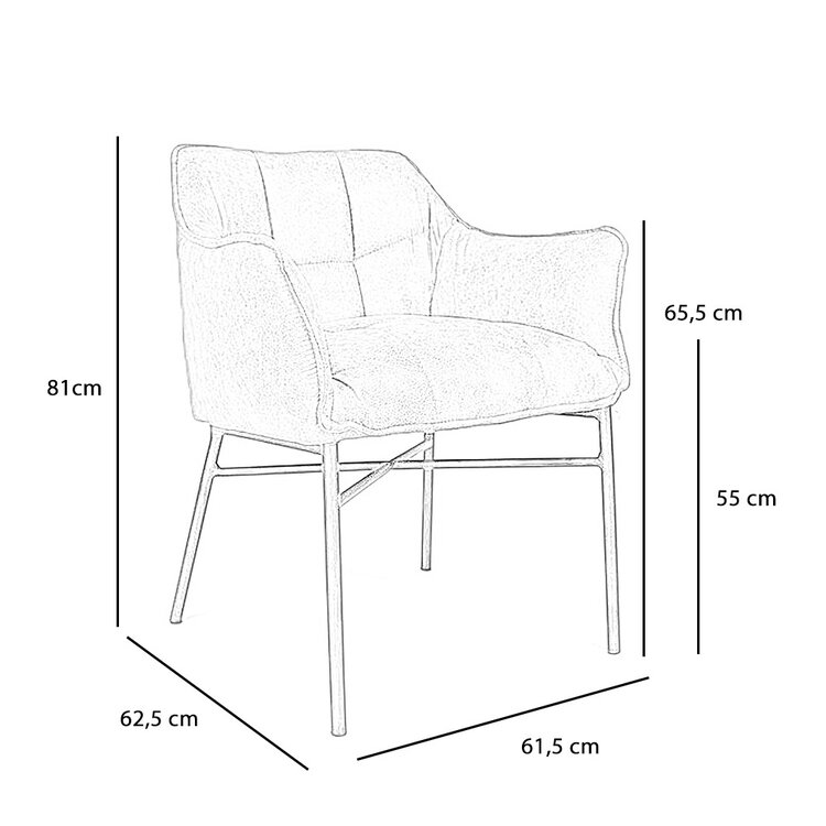 Esszimmerstuhl Microfaser Aaron mit Armlehne cognac