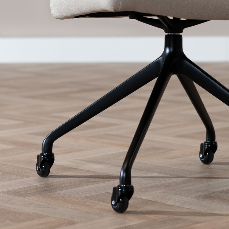 Esszimmerstuhl Isak recycelter Stoff mit Rollen taupe