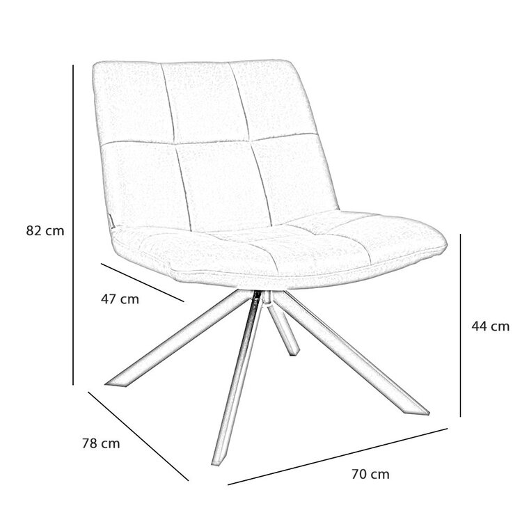 Samt Sessel Eevi schwarz drehbar