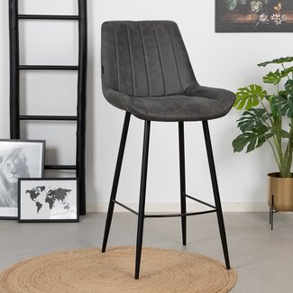 Barhocker Brooke Microfaser anthrazit 74 cm