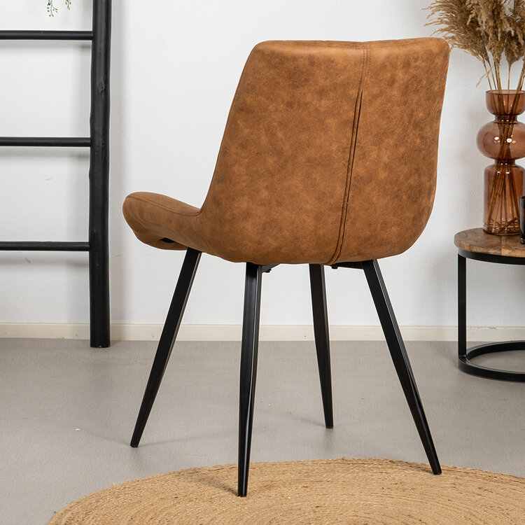 Esszimmerstuhl Microfaser Brooke cognac