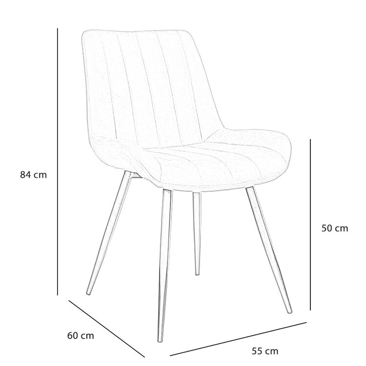 Esszimmerstuhl Microfaser Brooke cognac