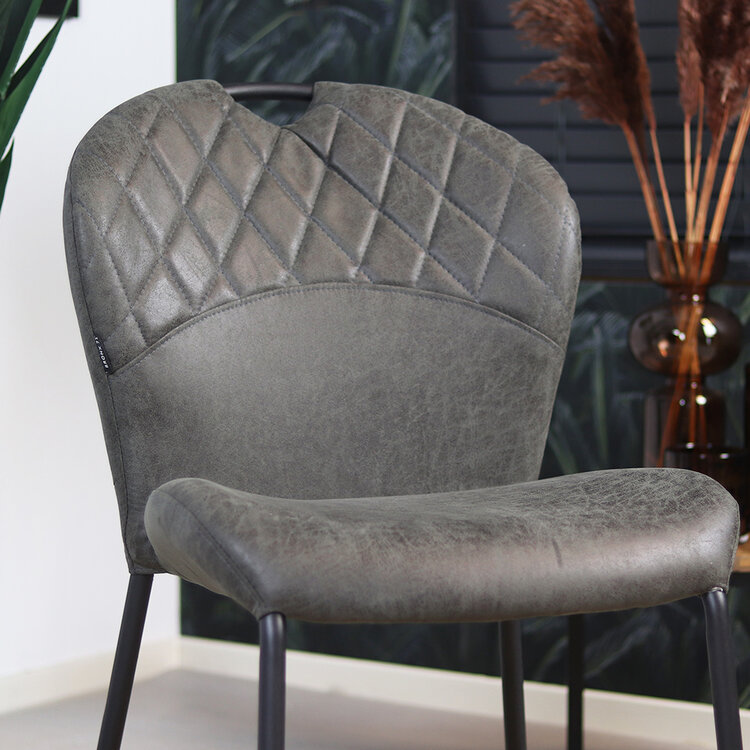 Esszimmerstuhl Fay anthrazit Eco-Leder stapelbar