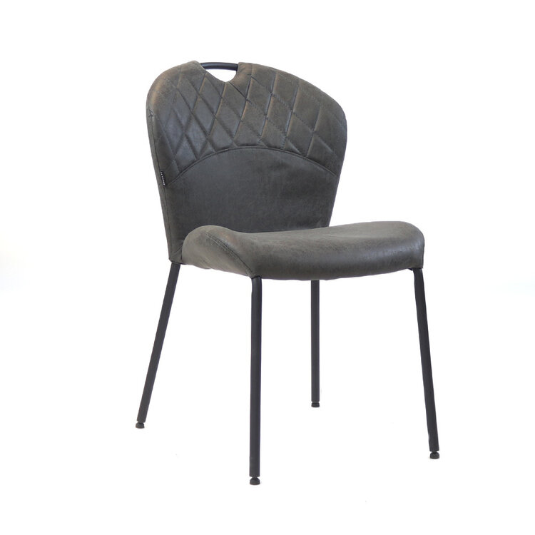 Esszimmerstuhl Fay anthrazit Eco-Leder stapelbar