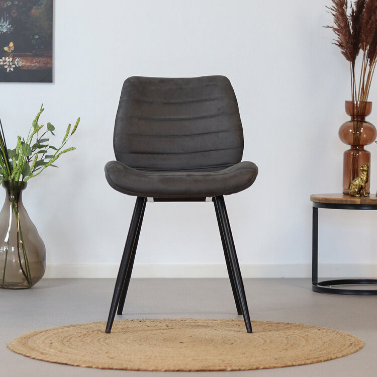 Esszimmerstuhl Microfaser Morris anthrazit