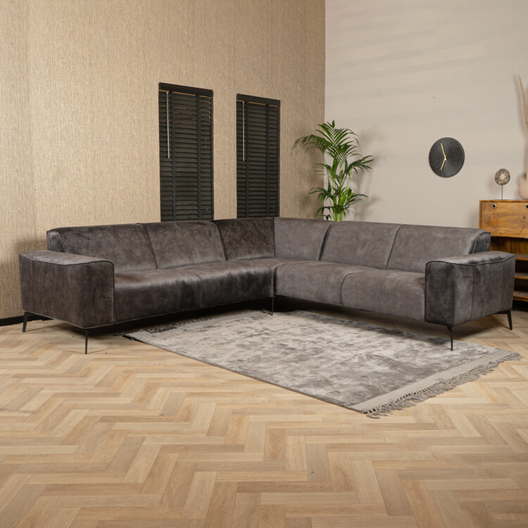 Ecksofa Vegas Samt anthrazit links/rechts