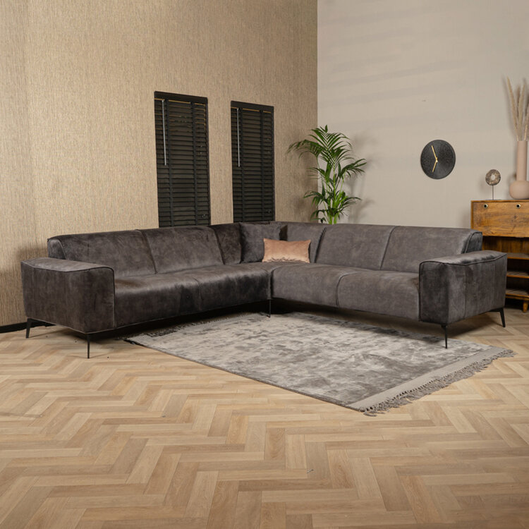 Ecksofa Vegas Samt anthrazit links/rechts