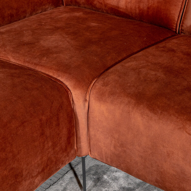 Ecksofa Vegas Samt kupfer links/rechts