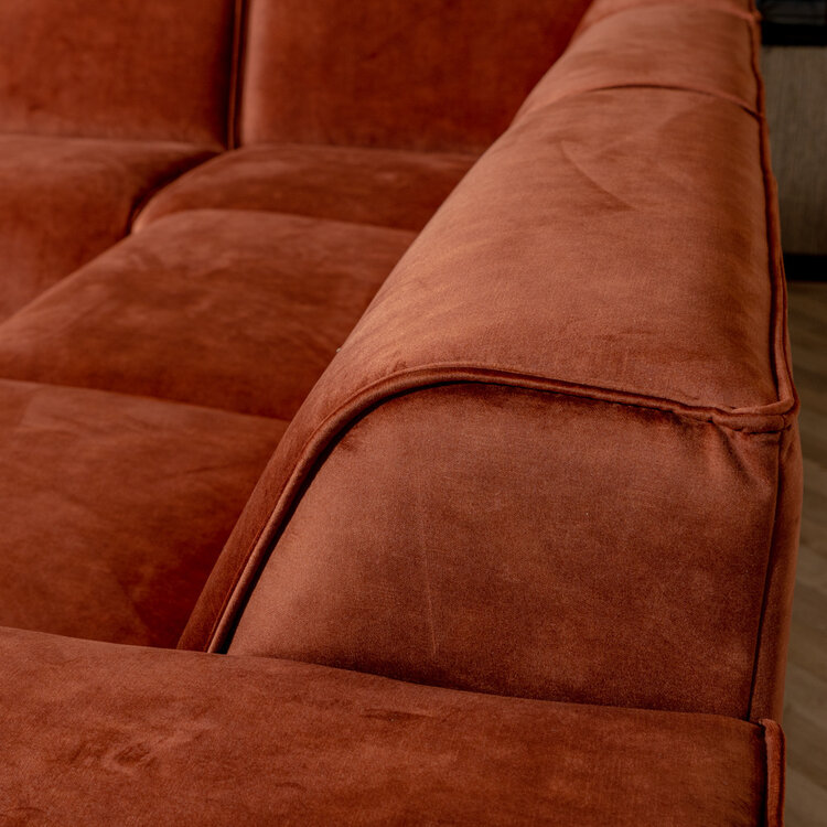 Ecksofa Vegas Samt kupfer links/rechts