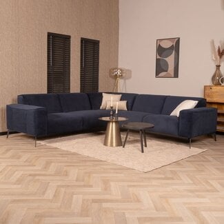 Ecksofa Vegas Samt dunkelblau links/rechts