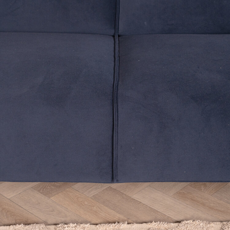 Ecksofa Vegas Samt dunkelblau links/rechts