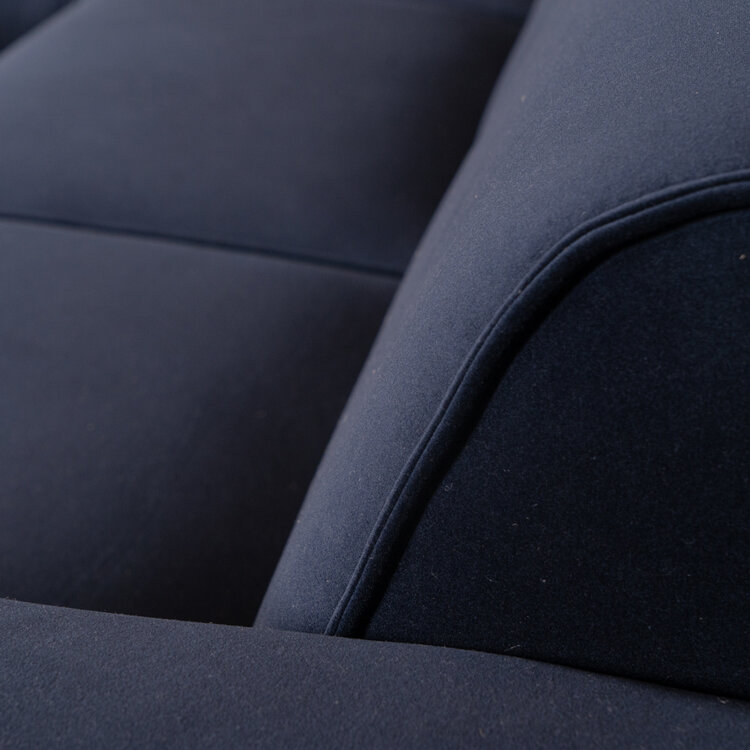 Ecksofa Vegas Samt dunkelblau links/rechts