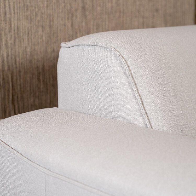 Ecksofa Vegas Stoff hellgrau links/rechts