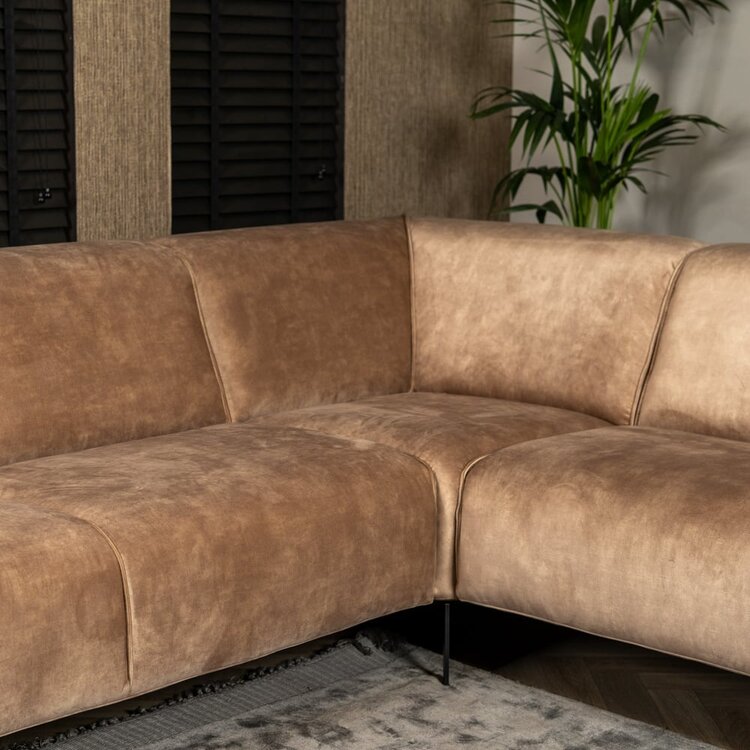 Ecksofa Vegas Samt taupe links/rechts