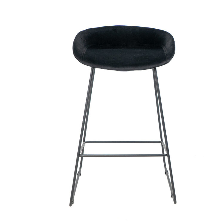 Barhocker Oslo Samt schwarz 66 cm