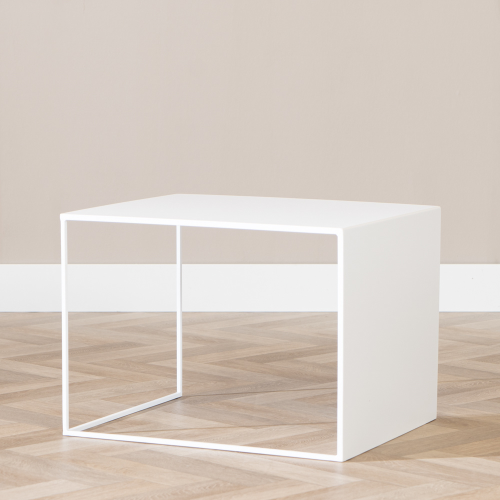 Couchtisch Gianni Metall weiß 40 cm hoch