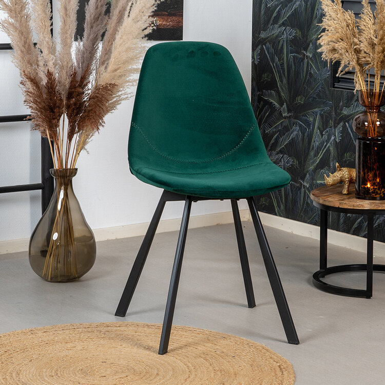 Esszimmerstuhl Samt Logan grün