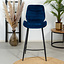 Barhocker Samt Toby blau 71 cm