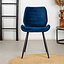 Esszimmerstuhl Samt Toby modern blau