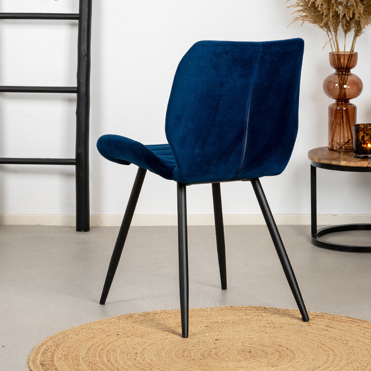 Esszimmerstuhl Samt Toby modern blau