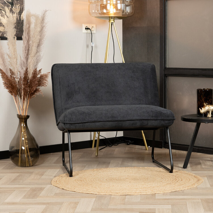 Sessel Merle Stoff modern schwarz