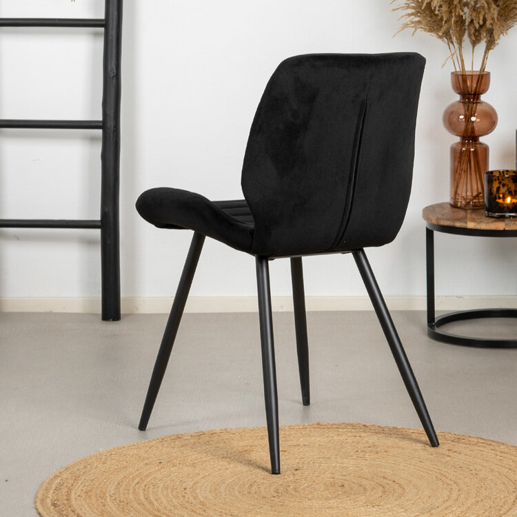 Esszimmerstuhl Samt Toby modern schwarz