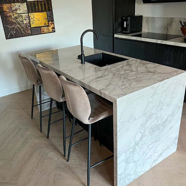 Barhocker Samt Toby taupe 71 cm