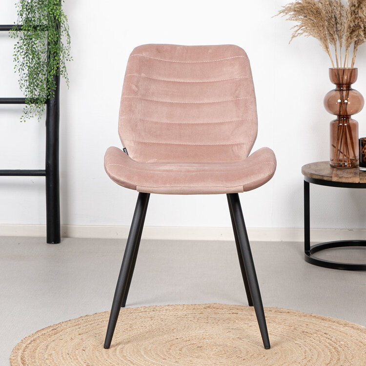 Esszimmerstuhl Samt Toby modern rosa