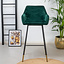 Barhocker Samt Fiona 65 - 78 cm grün