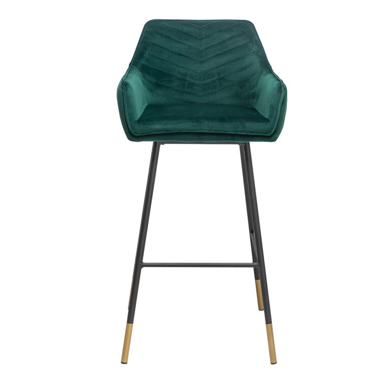Barhocker Samt Fiona 65 - 78 cm grün