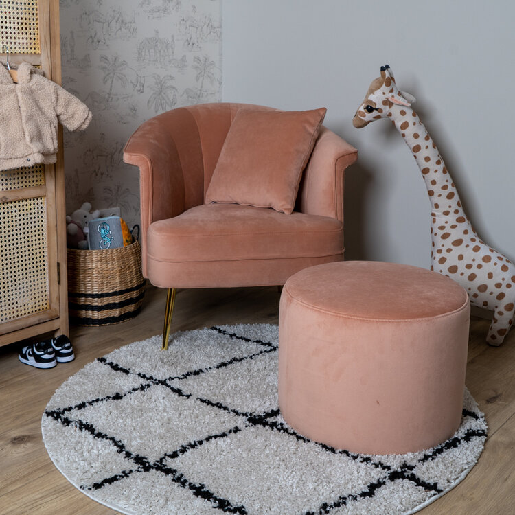 Stillsessel Amy Samt rosa