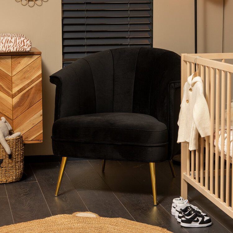 Stillsessel Amy Samt schwarz