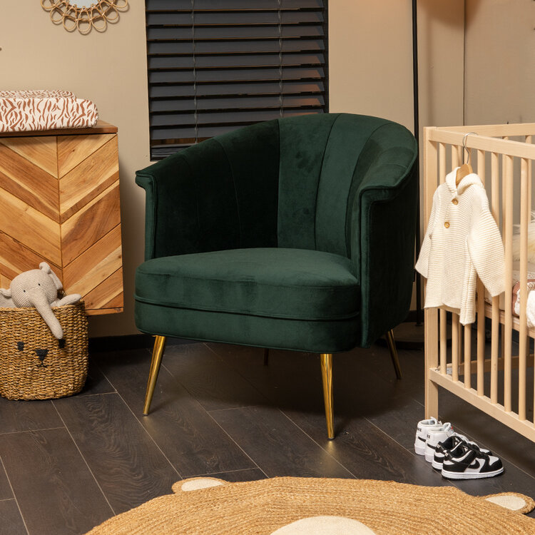 Stillsessel Amy Samt grün