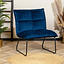 Samt Sessel Malaga modern blau
